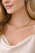 18K Gold Dipped Herringbone Collar Necklace | RIDGEWOOD, NJ | MOONFLOWER BOUTIQUE