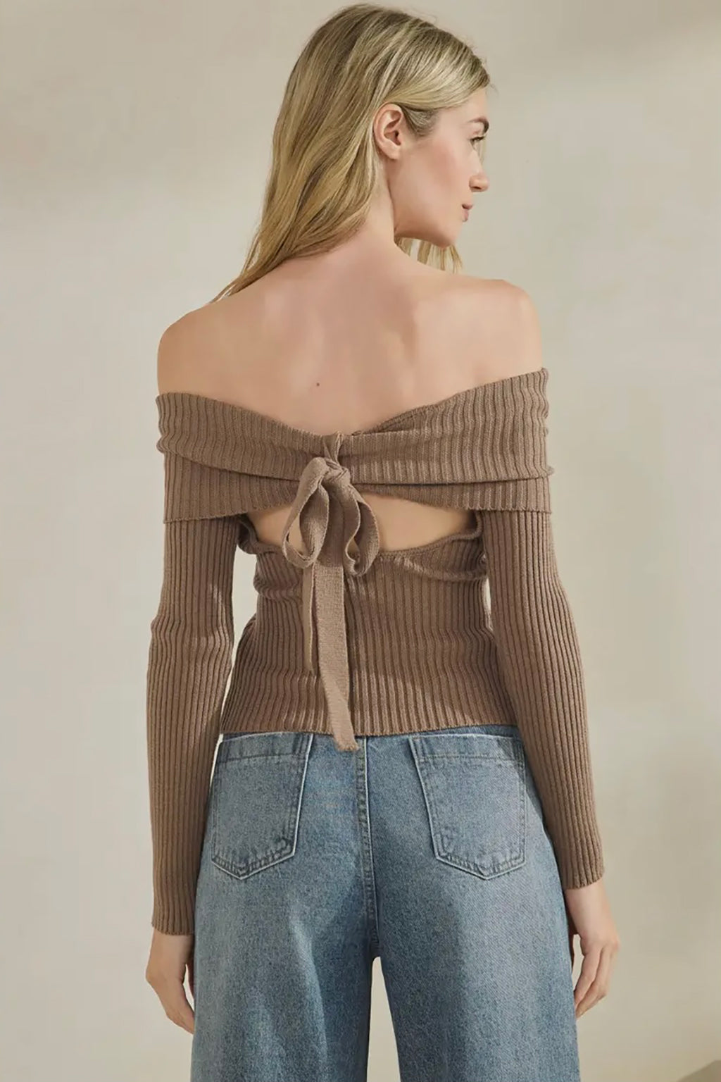 Back Bow Tie Sweater | RIDGEWOOD, NJ | MOONFLOWER BOUTIQUE