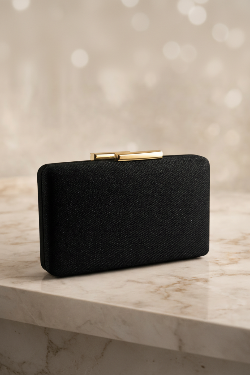 Black Shimmer Evening Clutch | RIDGEWOOD, NJ | MOONFLOWER BOUTIQUE