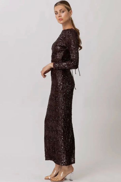Chelsea Long Sleeve Sequins Dress | RIDGEWOOD, NJ | MOONFLOWER BOUTIQUE