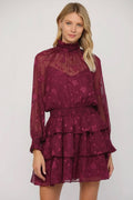 Floral Sheer Ruffle Dress | RIDGEWOOD, NJ | MOONFLOWER BOUTIQUE