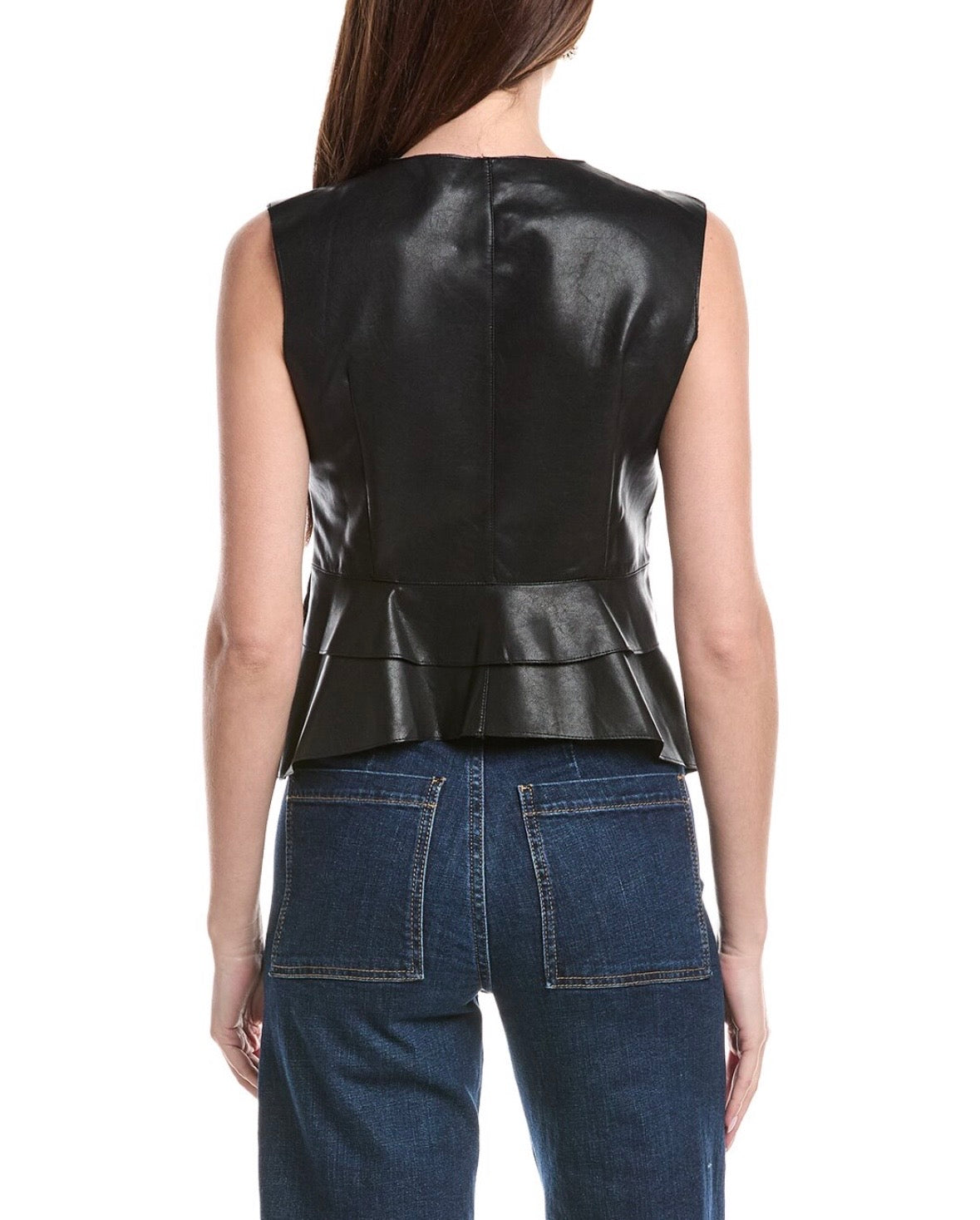FAUX LEATHER  PEPLUM VEST
