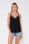 Linen Blend Cami - Black | RIDGEWOOD, NJ | MOONFLOWER BOUTIQUE