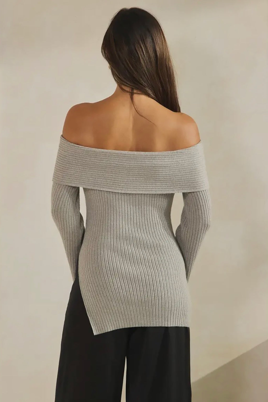 Off The Shoulder Button Detail Sweater | RIDGEWOOD, NJ | MOONFLOWER BOUTIQUE