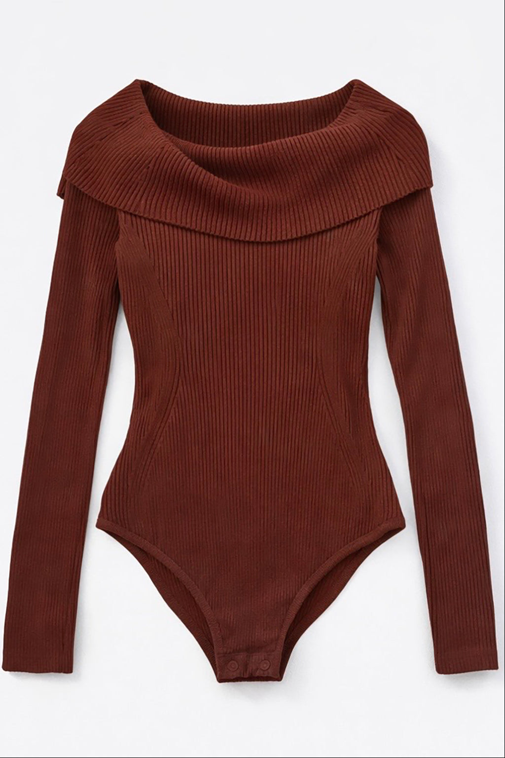 Ribbed Off The Should Bodysuit - Rust | RIDGEWOOD, NJ | MOONFLOWER BOUTIQUE