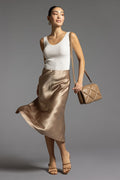 Satin Midi Skirt | RIDGEWOOD, NJ | MOONFLOWER BOUTIQUE