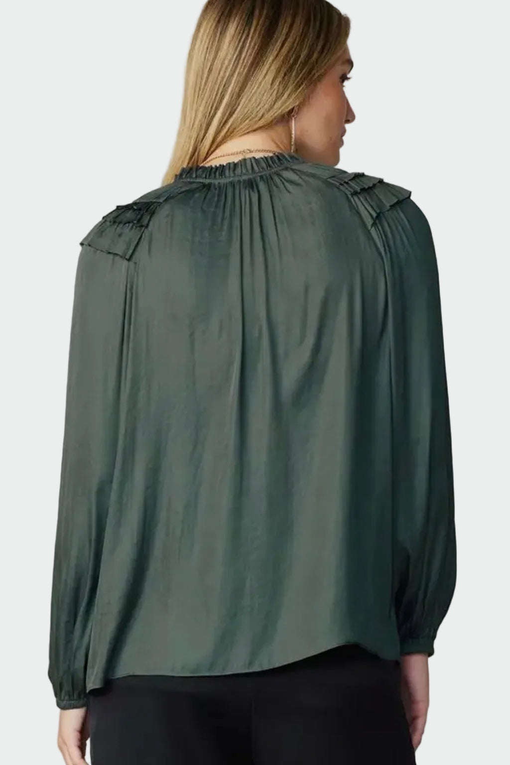 Shoulder Ruffled Detail Blouse | RIDGEWOOD, NJ | MOONFLOWER BOUTIQUE