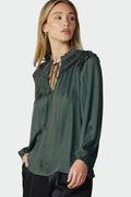 Shoulder Ruffled Detail Blouse | RIDGEWOOD, NJ | MOONFLOWER BOUTIQUE