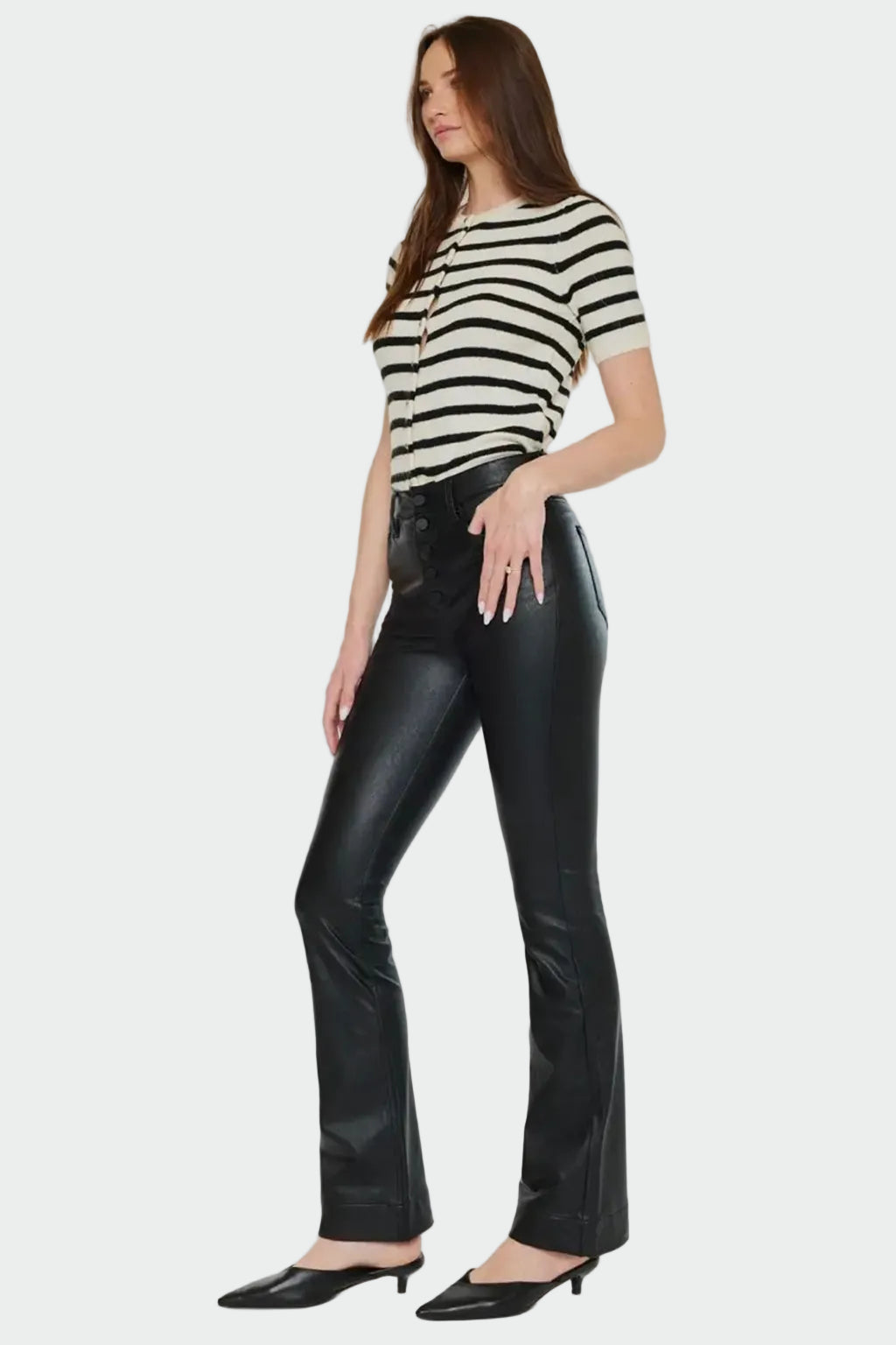 Vegan Leather High Rise Pants | RIDGEWOOD, NJ | MOONFLOWER BOUTIQUE