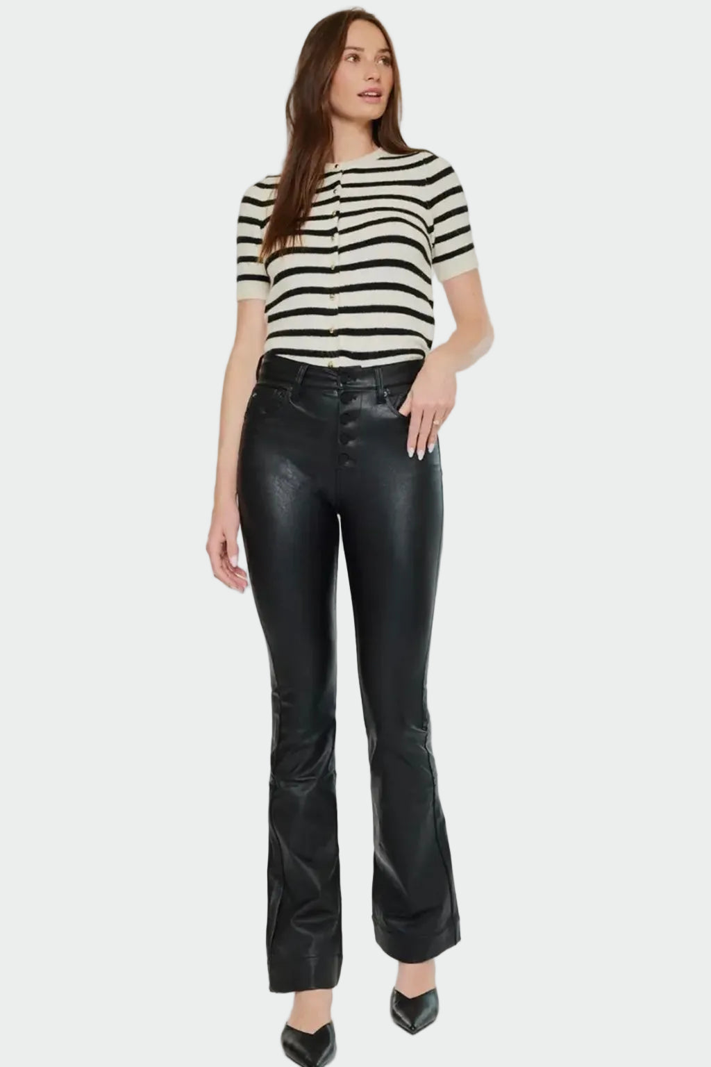 Vegan Leather High Rise Pants | RIDGEWOOD, NJ | MOONFLOWER BOUTIQUE